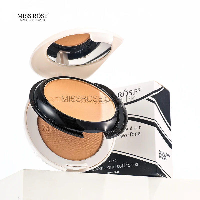 Miss Rose Black & White Two-Tone compact Powder